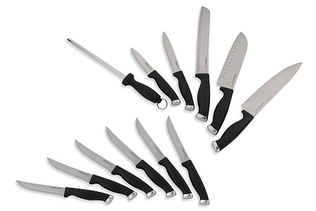 Набор ножей Ardesto Gemini Gourmet 14 пр., нерж.сталь, пластик, каучуковый блок AR2114SW