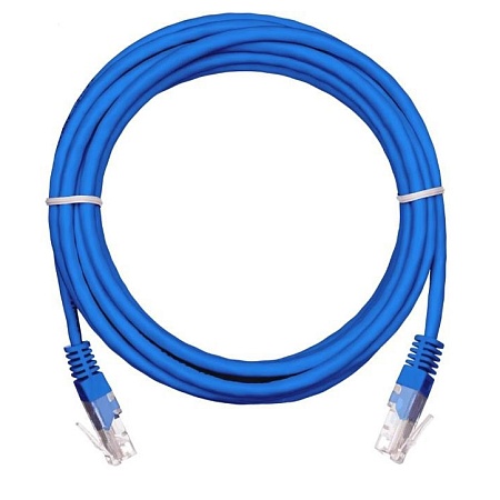 Патч-корд NETLAN U/UTP 4 пары, Кат.5е (Класс D), 100МГц, 2хRJ45/8P8C, T568B, заливной, многожильный, BC (чистая медь), PVC нг(B), синий, 3м, уп-ка 10шт. ec-pc4ud55b-bc-pvc-030-bl