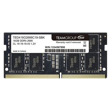 Оперативная память для ноутбука 32GB DDR4 2666Mhz Team Group ELITE PC4-21300 CL19 SO-DIMM TED432G2666C19-S01