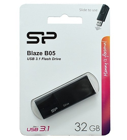 USB флешка 32GB Silicon Power Blaze B05 SP032GBUF3B05V1K USB 3.1 black