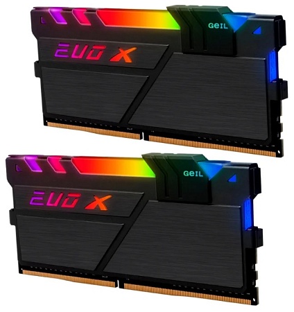 Оперативная память 8GB Kit GEIL EVO X II Black с RGB подсветкой GEXSB48GB2666C19DC