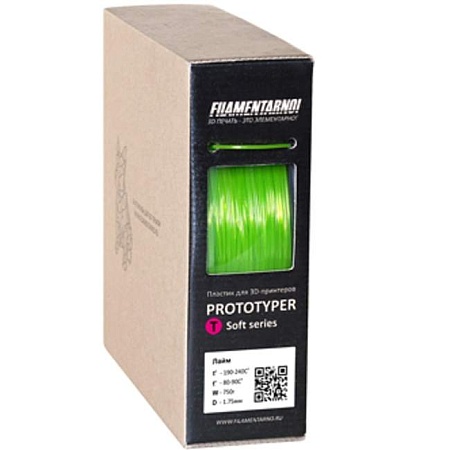 3D Prototyper T-Soft пластик Filamentarno!  лайм/1.75мм/750гр