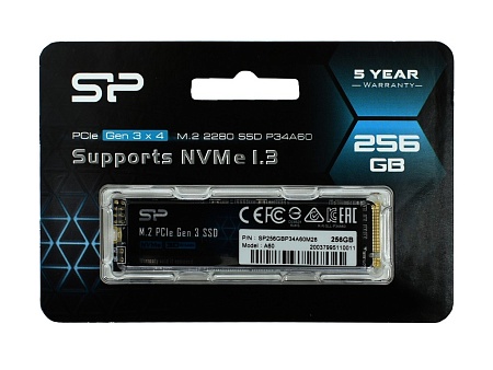 SSD M.2 PCIe 256 GB Silicon Power A60 SP256GBP34A60M28