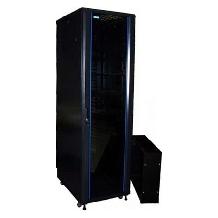 Шкаф 19" Business, 18U 600x600, черный, передняя дверь стекло, задняя дверь распашная металл