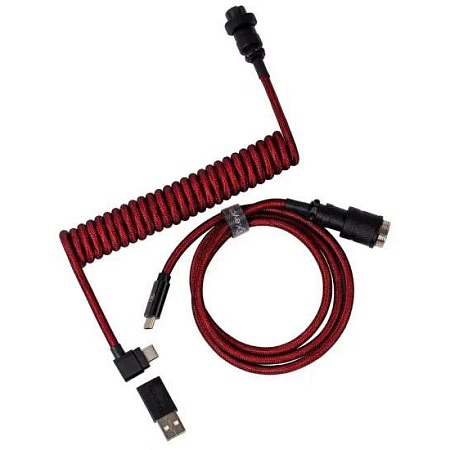 Кабель Type-A/Type-C Keychron Premium Coiled Aviator Cable-Angled Red