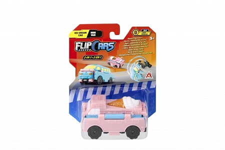 Машинка-трансформер Flip Cars 2 В 1 (Автомобиль - Мороженное и минифургон)