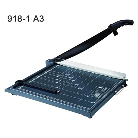 Резак для бумаги сабельный JIELISI 918-1 А3 серый пластик с фиксатором