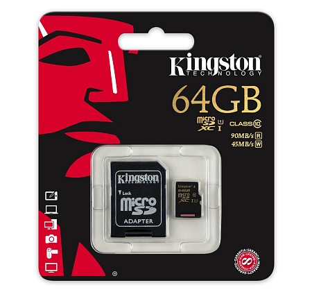 Карта памяти MicroSD Kingston SDCA10/64GB