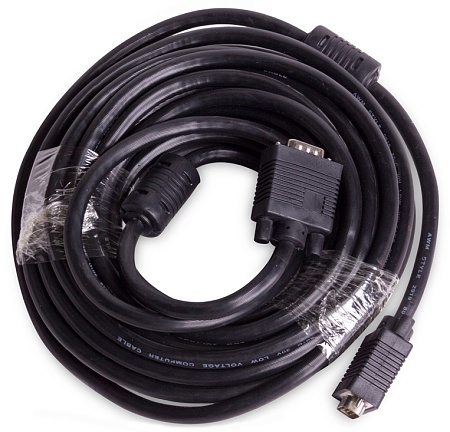 Интерфейсный кабель VGA 15M/15M, экранированный, iPower iPiVGAMM100, 10m, OEM