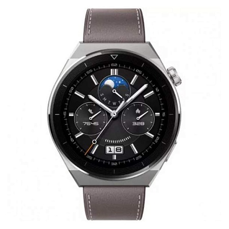Смарт часы Huawei Watch GT 3 Pro ODN-B19 46mm Gray Leather Strap