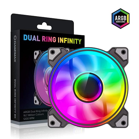 Вентилятор для корпуса GameMax Dual-Ring-Infinity BK