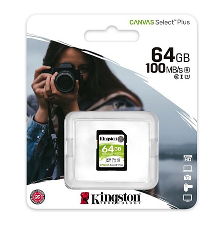 Карта памяти SD 64GB Kingston Canvas Select Plus SDS2/64GB