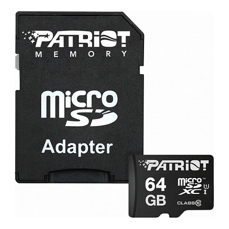 Карта памяти MicroSD 64GB Patriot LX Series PSF64GMCSDXC10