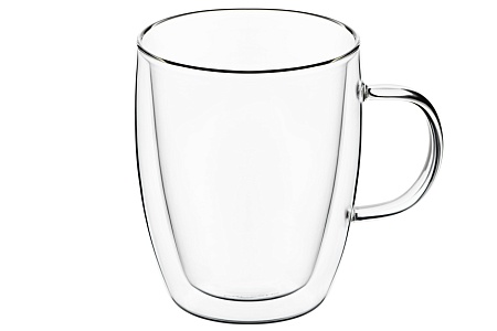 Набор чашек с ручками Ardesto с двойными стенками, 270 мл, H 10 см, 2 шт, боросиликатное стекло AR2627G