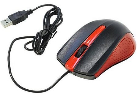 Компьютерная мышь Oklick 225M черный/красный
