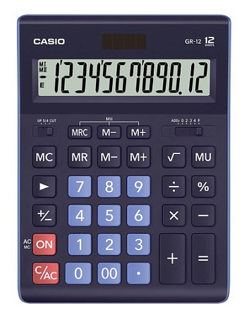 Калькулятор настольный CASIO GR-12-BU-W-EP