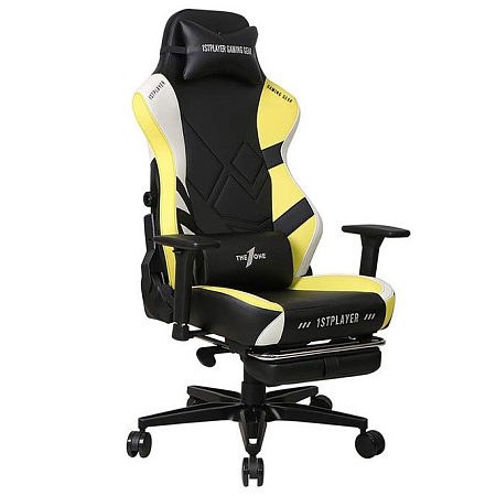 Игровое компьютерное кресло 1stPlayer Duke Black/White/Yellow