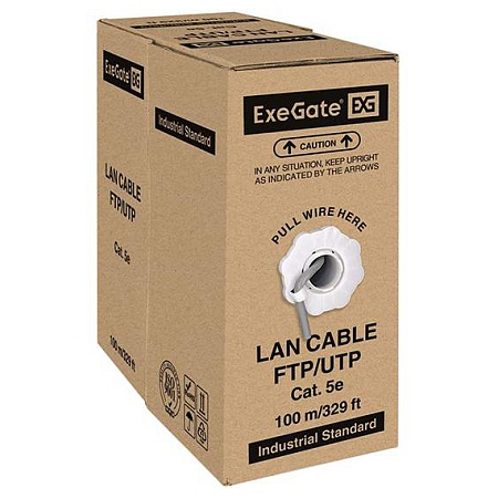 Кабель сетевой FTP ExeGate FUTP4-C5e-CCA-S24-IN-PVC-GY-100