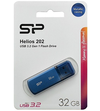 USB флешка 32GB Silicon Power Helios 202 SP032GBUF3202V1B USB 3.2 blue