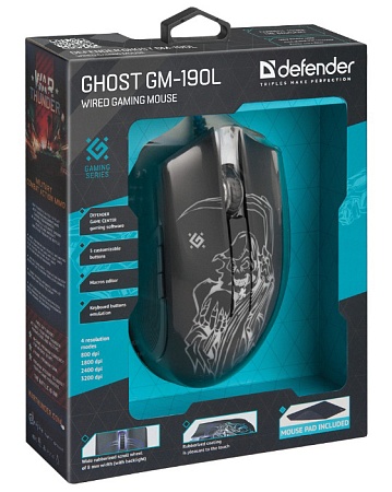 Компьютерная мышь игровая Defender Ghost GM-190L