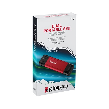 Внешний SSD диск Kingston 1TB Dual Portable Красный SPSD/1TB
