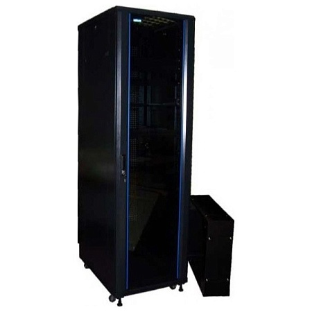 Шкаф 19" Business, 42U 600x1000, черный, передняя дверь стекло, задняя дверь распашная металл