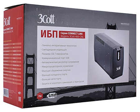 ИБП 3Cott 3Cott-850-CNL Connect line