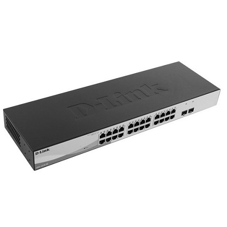 Switch 24+2 port 10/100/1000 Mbit, D-Link DGS-1210-26/F3A, 2x SFP, L2, 1U rack