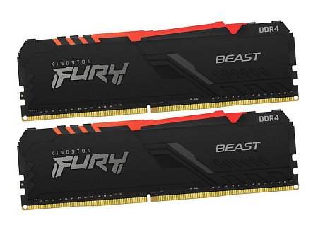 Оперативная память 16 GB kit Kingston Fury Beast RGB KF437C19BBAK2/16
