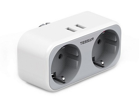 Сетевой фильтр + зарядка Tessan TS-321-DE Grey