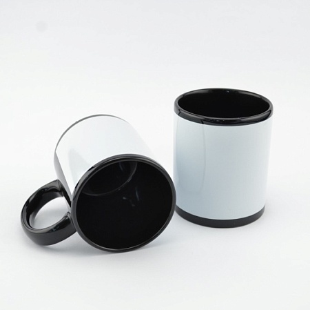 Кружка цветная с белым окошком MT-B010 для сублимации, 11oz, В АССОРТИМЕНТЕ Ч,З,С,К (48)