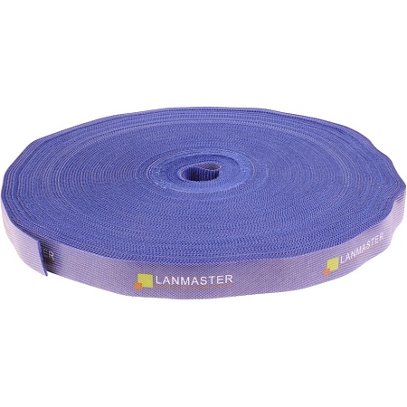 Хомут-липучка LANMASTER шириной 20 мм 30 м синий