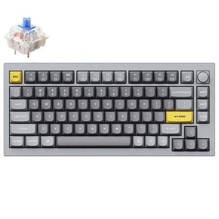 Клавиатура Keychron Q1-N2 Grey Knob Blue Switch RGB Hot-Swap Gateron G pro