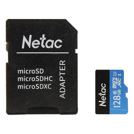 Карта памяти Netac NT02P500STN-128G-R 128GB с адаптером SD
