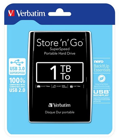 Внешний жёсткий диск 1TB Verbatim Store 'n' Go Чёрный