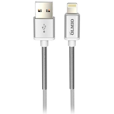 Кабель Olmio MFI STRONG USB 2.0 - lightning 1.2м 2.4A серый
