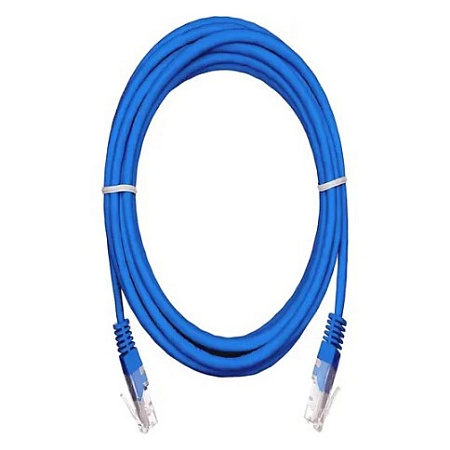 Патч-корд NETLAN U/UTP 4 пары, Кат.5е (Класс D), 100МГц, 2хRJ45/8P8C, T568B, заливной, многожильный, BC (чистая медь), PVC нг(B), синий, 5м, уп-ка 10шт. ec-pc4ud55b-bc-pvc-050-bl