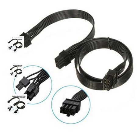 Кабель питания X-Game PCI-e 8Pin To 2 Port 6+2 Pin Black