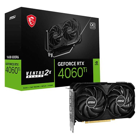 Видеокарта 16Gb MSI RTX 4060 TI VENTUS 2X BLACK 16G OC