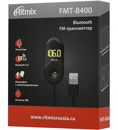 Автомобильный BT/FM модулятор Ritmix FMT-B400