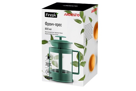 Френч-пресс Ardesto Fresh, 800 мл, зеленый, пластик, стекло AR1008GRF
