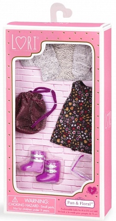 Набор одежды для кукол тканевый Lori (Платье с цветами) lo30021z