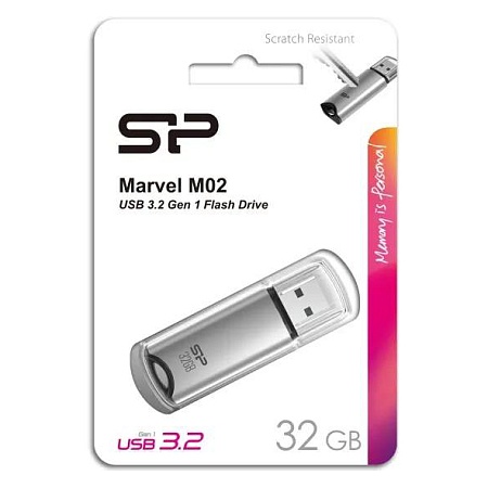 USB flash  32GB Silicon Power Marvel M02 SP032GBUF3M02V1S silver