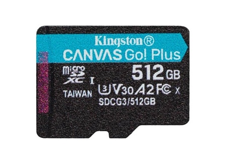Карта памяти microSDXC 512GB Kingston Canvas Go Plus 170R SDCG3/512GBSP