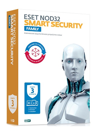 Антивирус NOD32 Smart Security Family NOD32-ESM-1220(BOX)-1-3 KZ