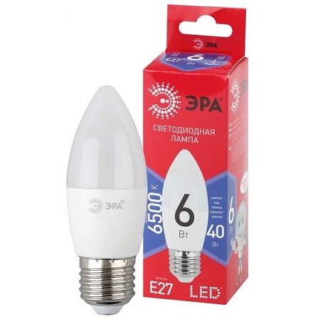 Лампа светодиодная ЭРА LED B35-6W-865-E27 R