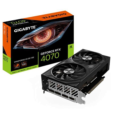 Видеокарта 12Gb Gigabyte RTX4070 WINDFORCE OC 12G GV-N4070WF2OC-12GD