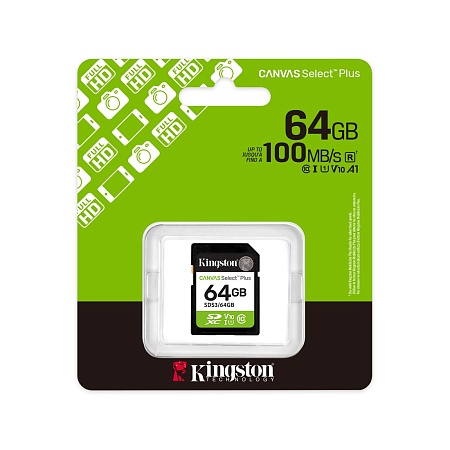 Карта памяти SD Kingston Canvas Select Plus 64Gb SDS3/64GB