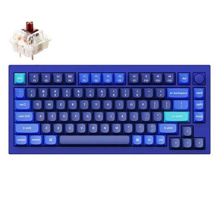 Клавиатура Keychron Q1-O3Z Blue Knob Brown Switch RGB Hot-Swap Gateron G pro Mechanical