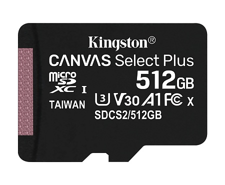 Карта памяти microSDXC 512GB Kingston Canvas Select Plus SDCS2/512GBSP
